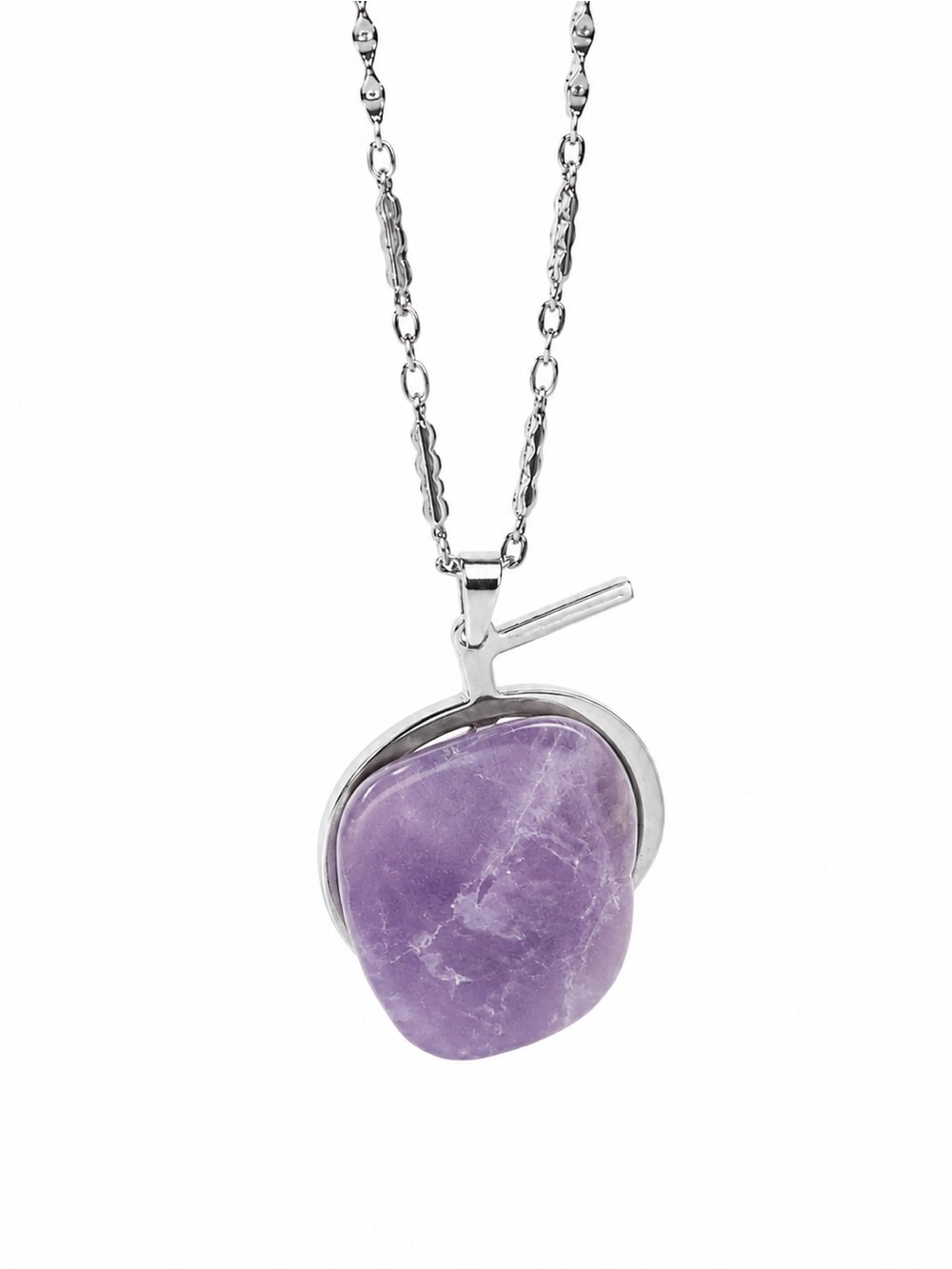 Amethyst Pendant Necklace Sterling Silver Handmade Natural Purple Gemstone